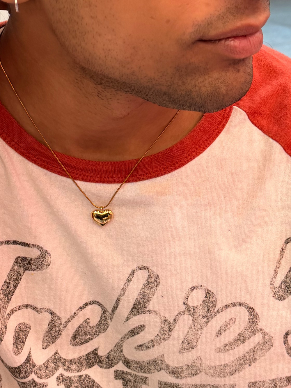 Gold Puffy Heart
